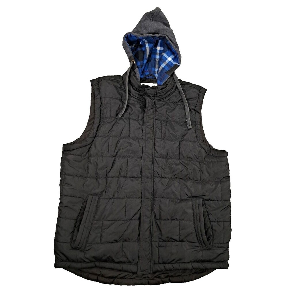 Falls Creek Vest Womens Sz Large Hooded Puffer Jacket Sleeveless Full Zip